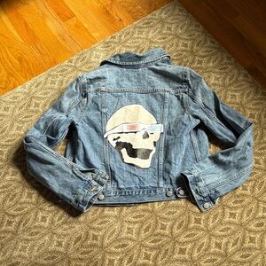 Levi's Blue Denim Jacket with Skull Graphic
